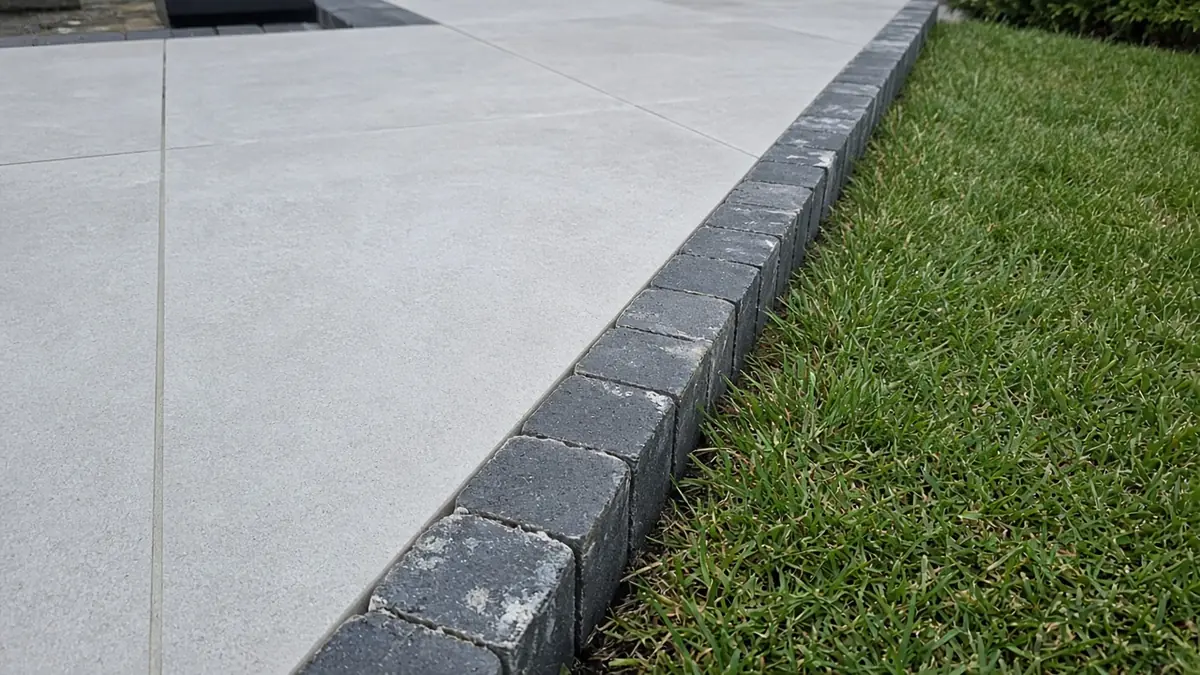 Example image: paving against a brick wall