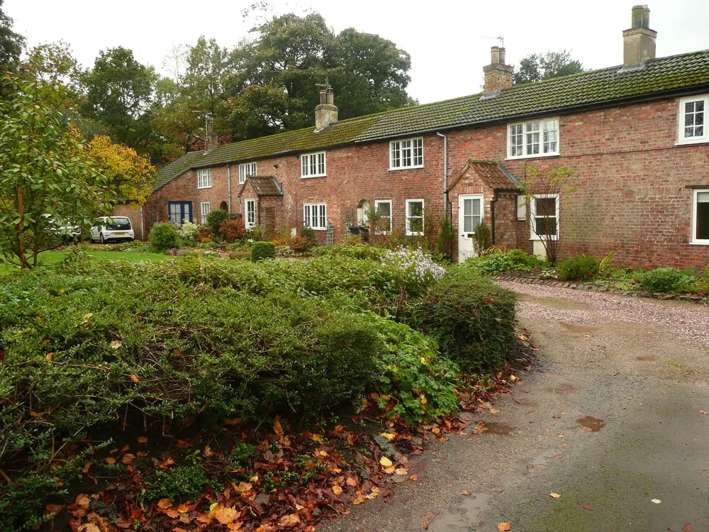 Hall Cottages, a brick terrace in Ainderby Steeple